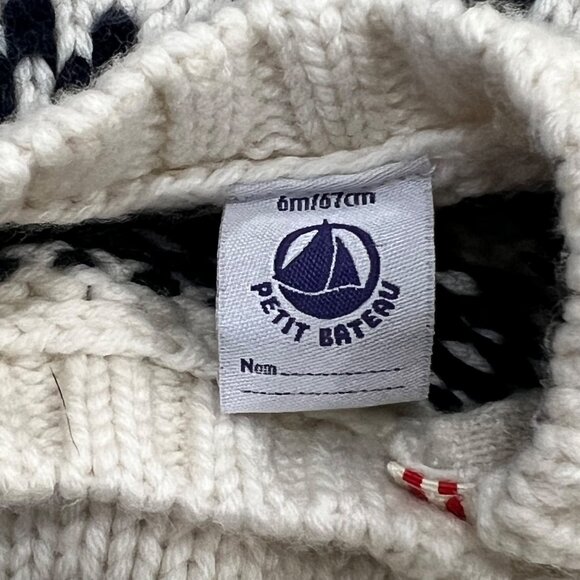 Petit Bateau Nordic Pattern Baby Sweater 6m/67cm - Picture 5 of 5